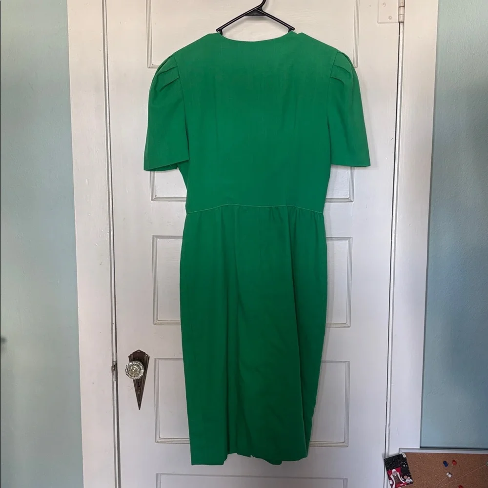King Fashion Vintage Green Button-Down Dress Size 12 - Picture 3 of 4